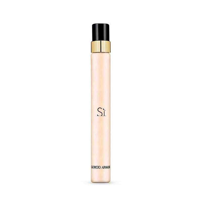 Giorgio Armani Si rollerball perfume bottle with gold and black cap