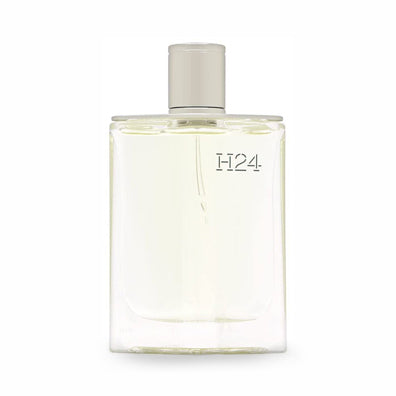 Clear glass perfume bottle with silver cap displaying the text "10A" on the front.