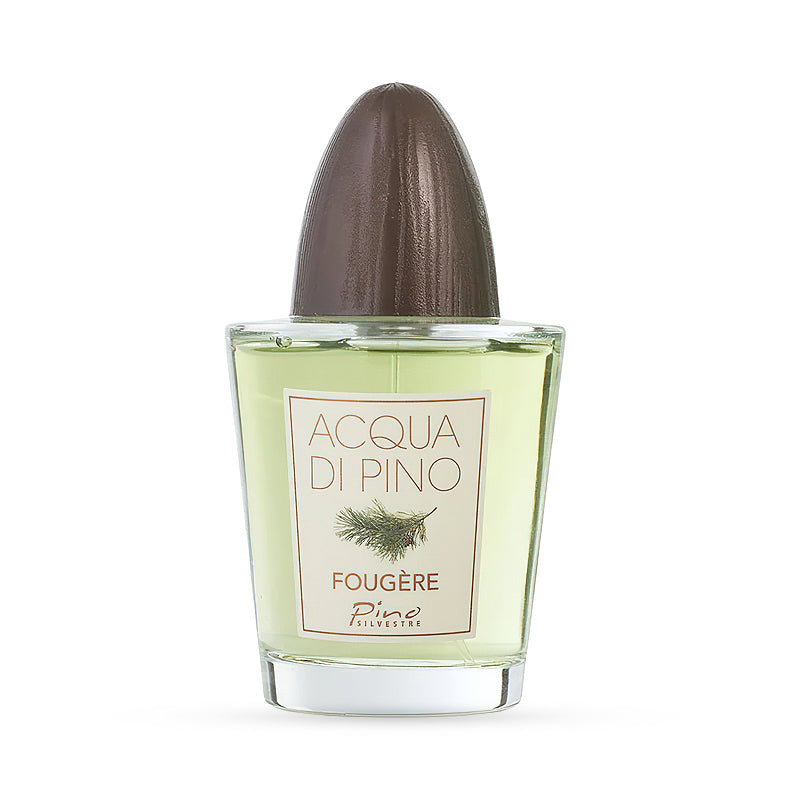 Acqua Di Pino Fougere fragrance bottle with green liquid and brown cap.
