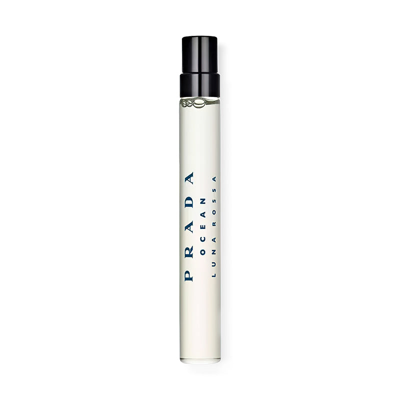 Prada Luna Rossa Ocean Eau de Parfum Travel Spray 10ml, sleek design with black cap.