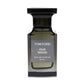 Black Tom Ford Oud Wood perfume bottle standing upright.