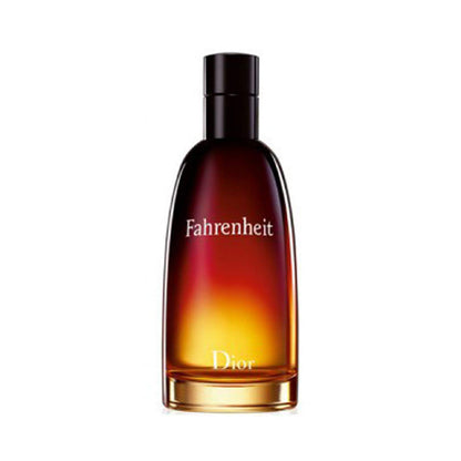 Luxurious amber-colored perfume bottle with dark gradient design on white background.